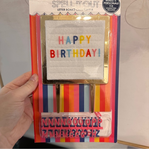 Celebrate in Style: Set of 2 Birthday Cake Toppers - Letter Board & Candelabra - Picture 2 of 5